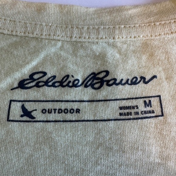 Eddie Bauer Outdoor T-Shirt V-Neck Short Sleeve Top Yellow‎ Women's M - Picture 12 of 12